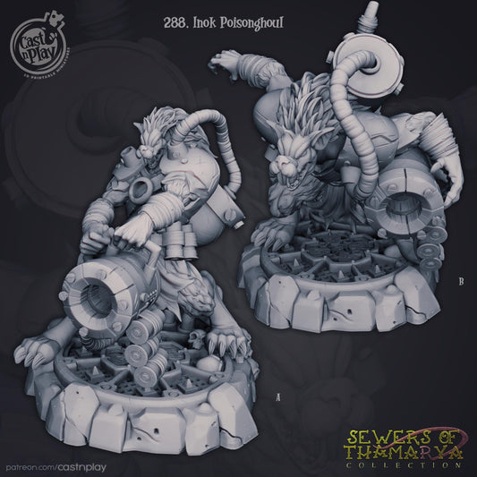 Ratfolk Cannoneer Miniature - resin tabletop miniature front view