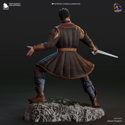 Wyll Figure - Baldur's Gate 3 - 3D printed miniature detail view