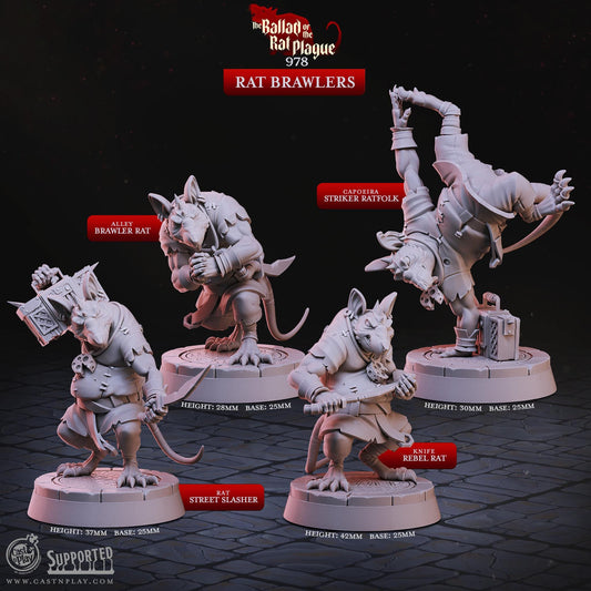 Ratfolk Rogue Miniature - resin tabletop miniature alternate angle