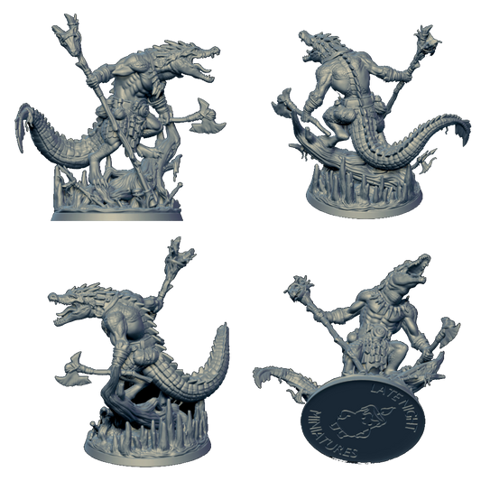 Croc Shaman miniature by Late Night Miniatures - alternate view