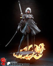 2B YoRHa No. 2 Type B Figure - resin tabletop miniature front view