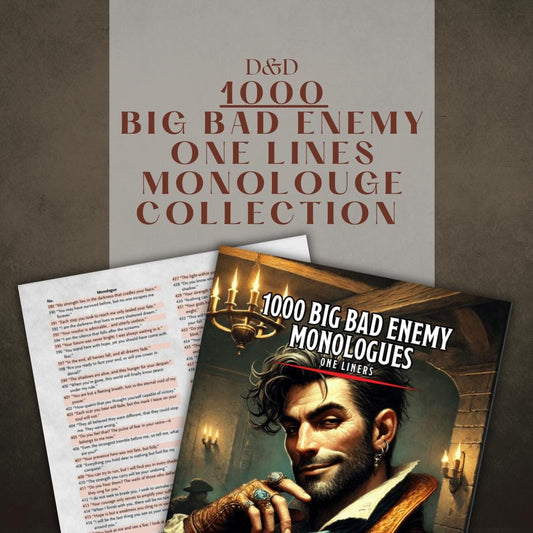1000 Big Bad Enemy One-Liner Monologue Collection - digital download preview