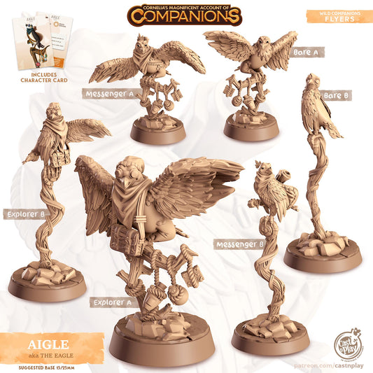 Eagle Animal Companion Miniature - resin tabletop miniature front view