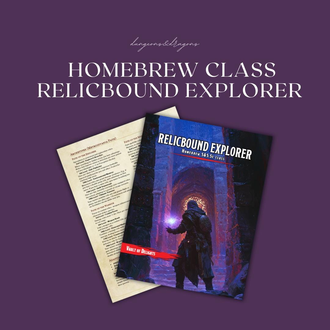Relicbound Explorer Homebrew Class Guide - digital download preview