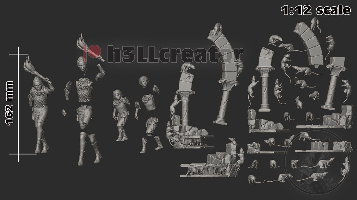 Amicia and Hugo A Plague Tale Figure - resin miniature view 5