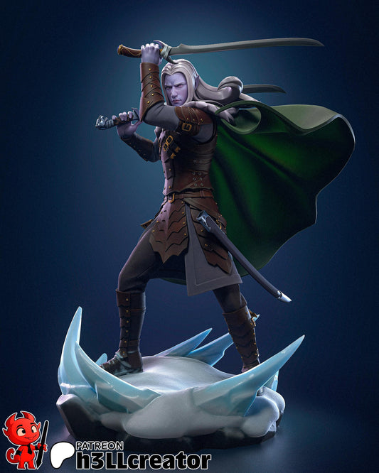 Drizzt Do'Urden Figure - resin tabletop miniature front view