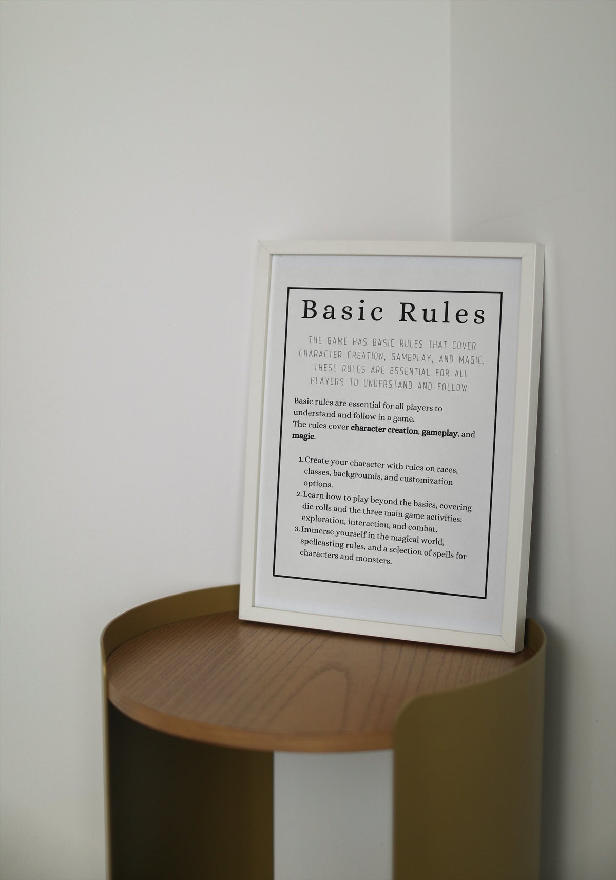 Basic Rules Wall Art - printable tabletop RPG resource preview