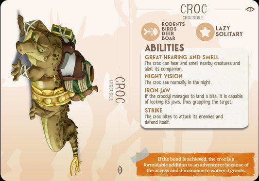Crocodile Animal Companion Miniature - resin tabletop miniature alternate angle