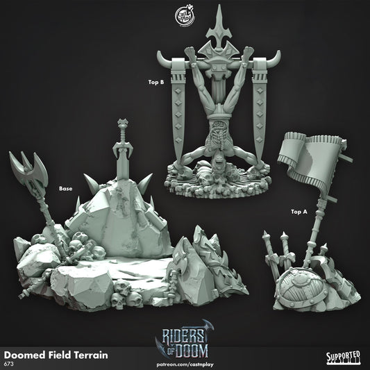Riders of Doom Collection Skeleton Piles Terrain Set - resin tabletop miniature front view