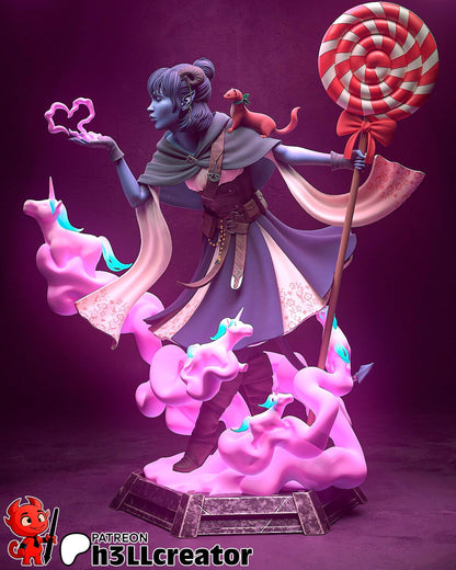 Jester Critical Role Figure - 3D printed miniature detail view