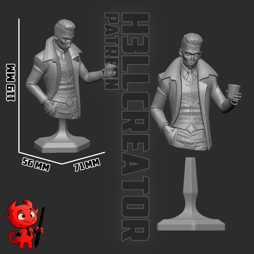 Silco Bust - Arcane - paintable tabletop miniature product view