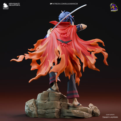Kamina Gurren Lagann Figure - 3D printed miniature detail view