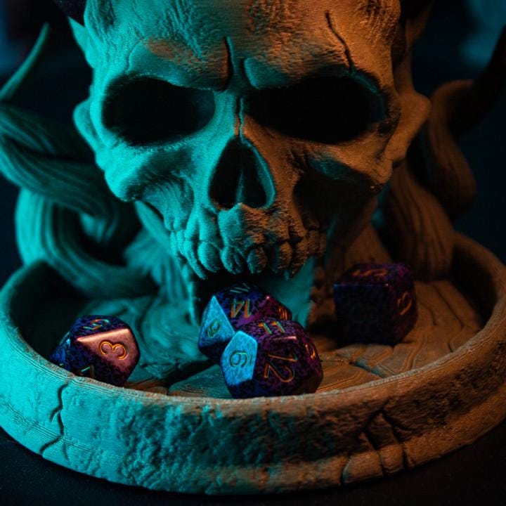 Skull Shrine Dice Tower - resin tabletop miniature alternate angle