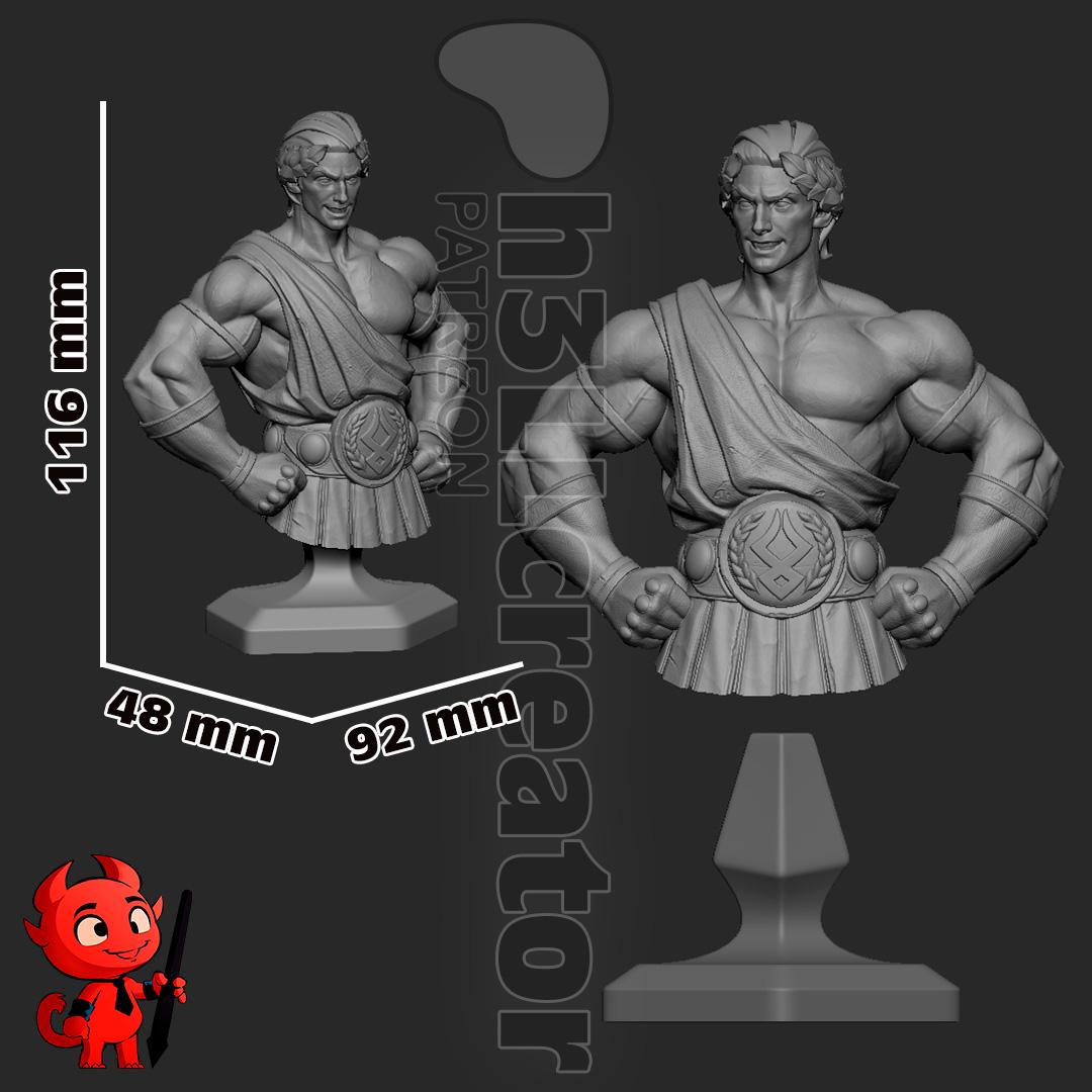 Theseus Bust - Hades - paintable tabletop miniature product view