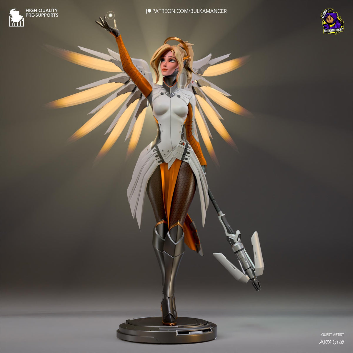 Mercy Figure - Overwatch - resin tabletop miniature front view