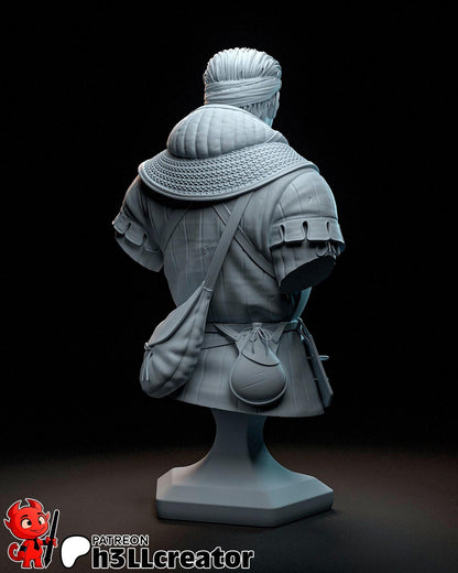 Jan Zizka Bust - Kingdom Come: Deliverance 2 - 3D printed miniature detail view