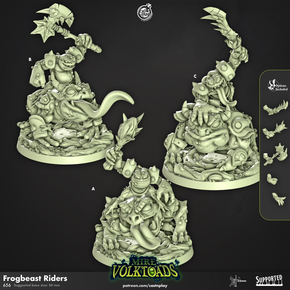 Grung Fighter Miniature - resin tabletop miniature front view