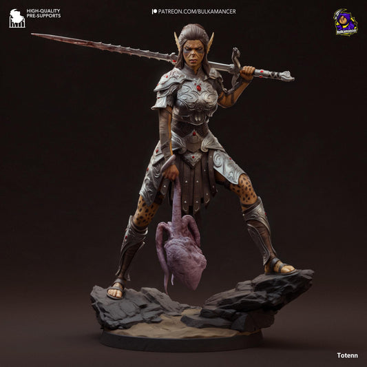 Lae'zel Figure - Baldur's Gate 3 - resin tabletop miniature front view