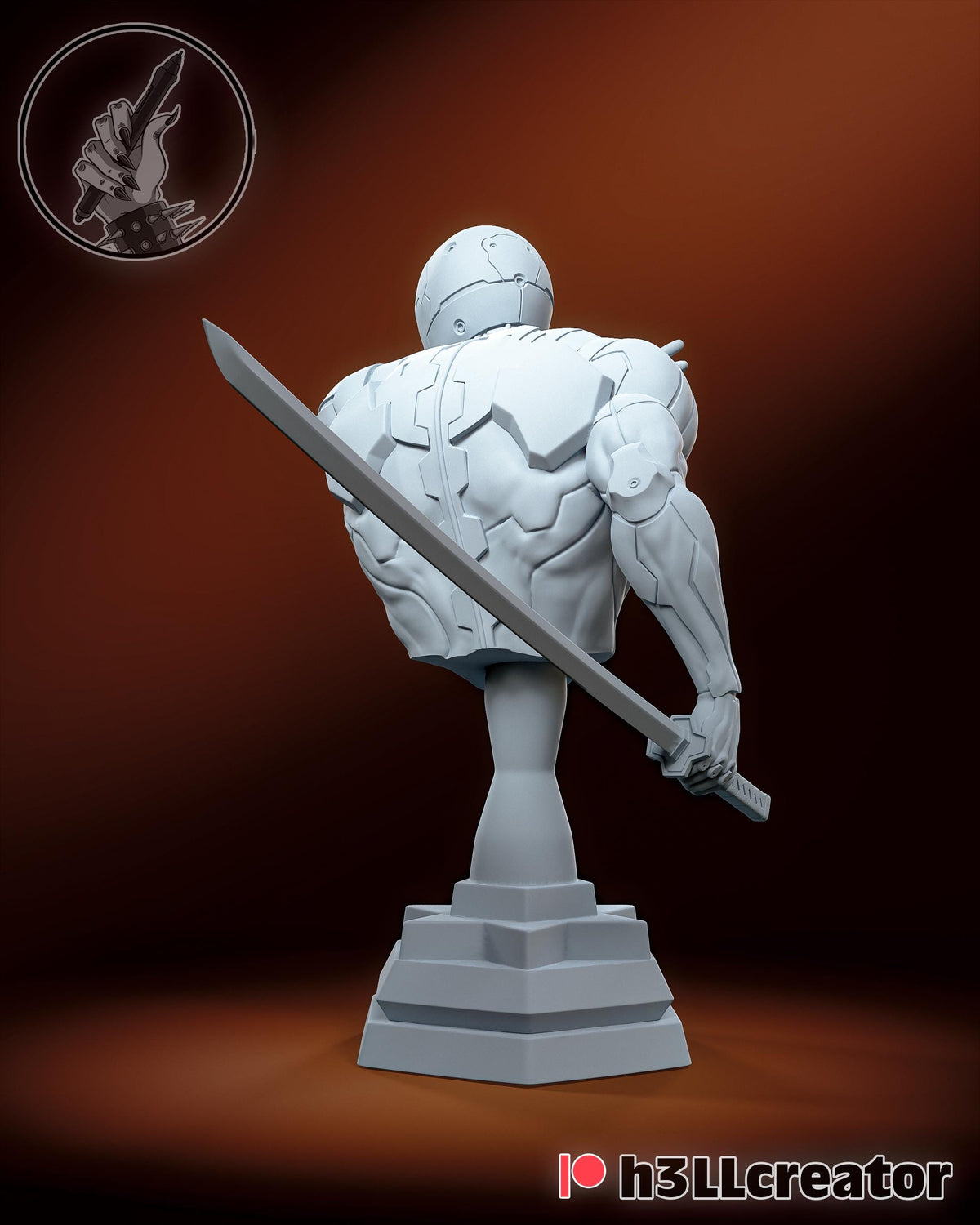 Gray Fox Metal Gear Bust - resin tabletop miniature alternate angle