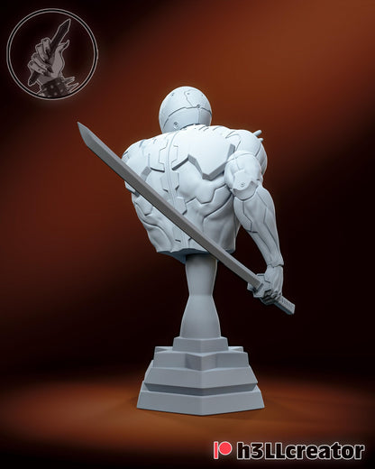 Gray Fox Metal Gear Bust - resin tabletop miniature alternate angle