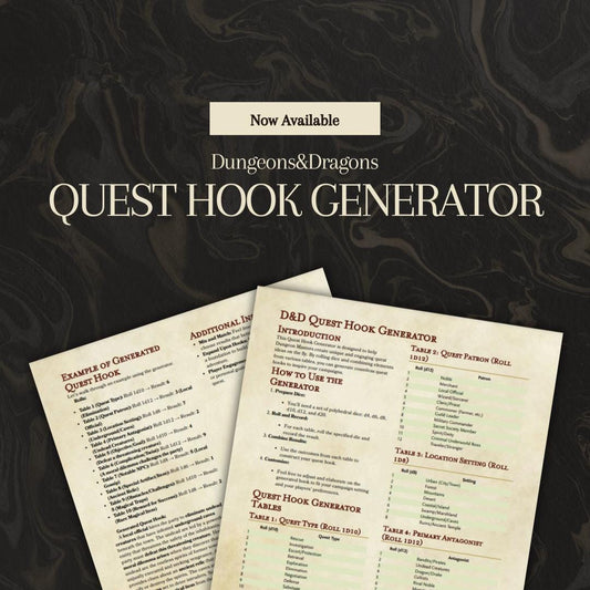 Quest Hook Generator - digital download preview