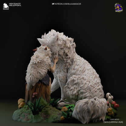 San Princess Mononoke Figure - 3D printed miniature detail view
