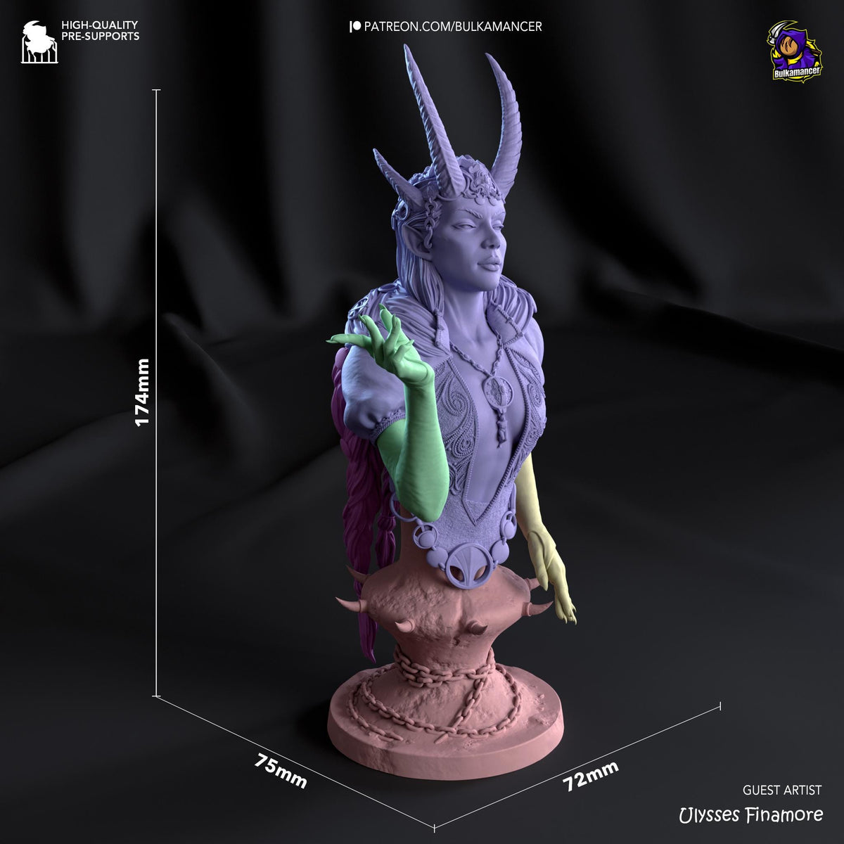 Mizora Bust - Baldur's Gate 3 - resin miniature view 5