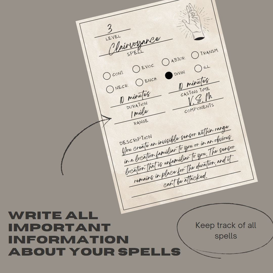 Fillable Spell Cards - digital product alternate preview