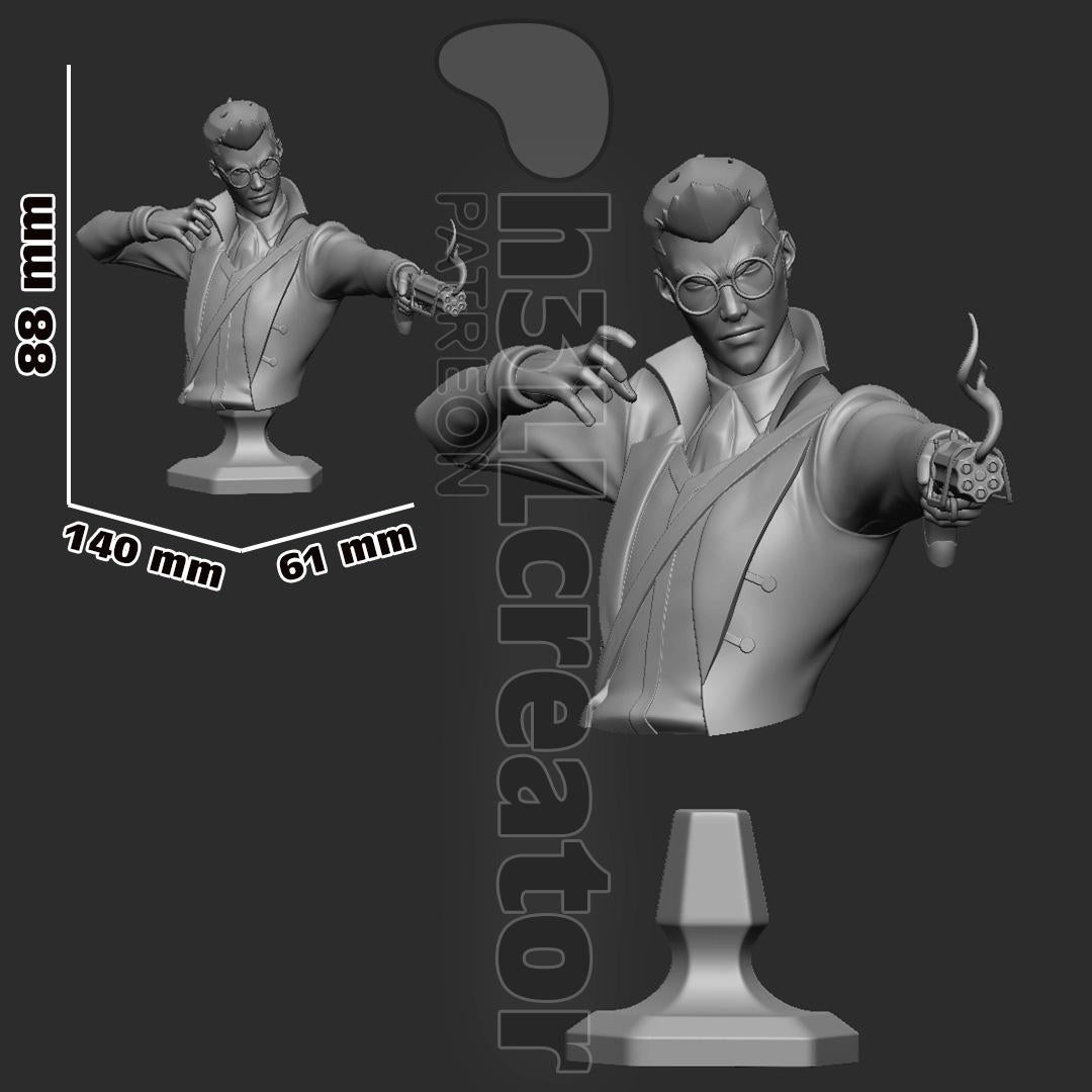 Percival de Rolo The Legend of Vox Machina Bust - paintable tabletop miniature product view