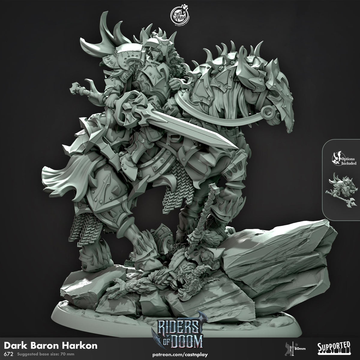 Detailed fantasy miniatures for Dungeons and Dragons, tabletop RPGs, painting, and display