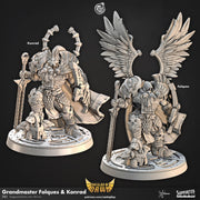 Aasimar Paladin Miniature - resin tabletop miniature front view