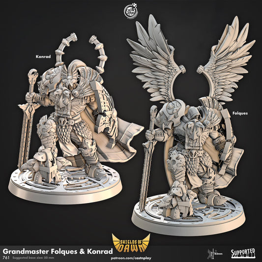 Aasimar Paladin Miniature - resin tabletop miniature front view