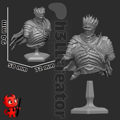 Soul of Cinders Bust - Dark Souls 3 - paintable tabletop miniature product view