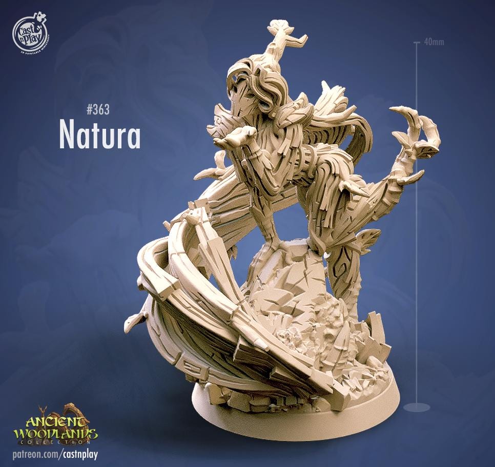 Forest Creature Miniature - resin tabletop miniature alternate angle