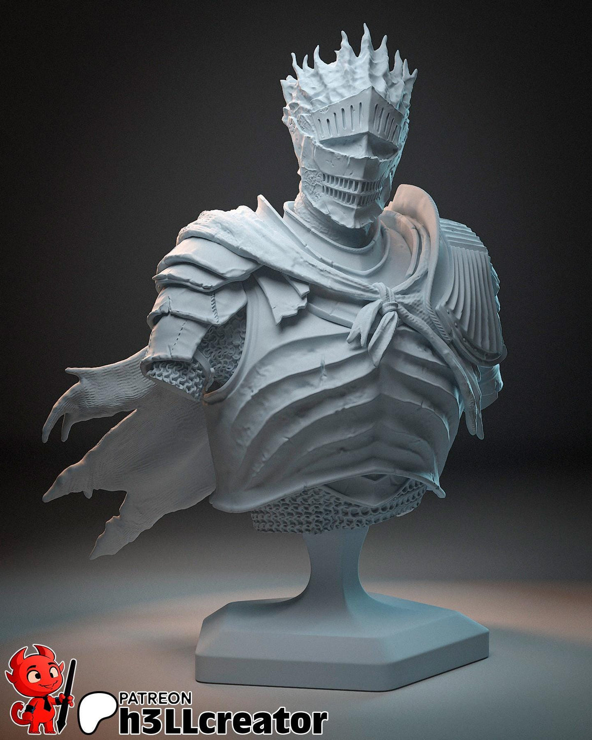 Soul of Cinders Bust - Dark Souls 3 - resin tabletop miniature front view