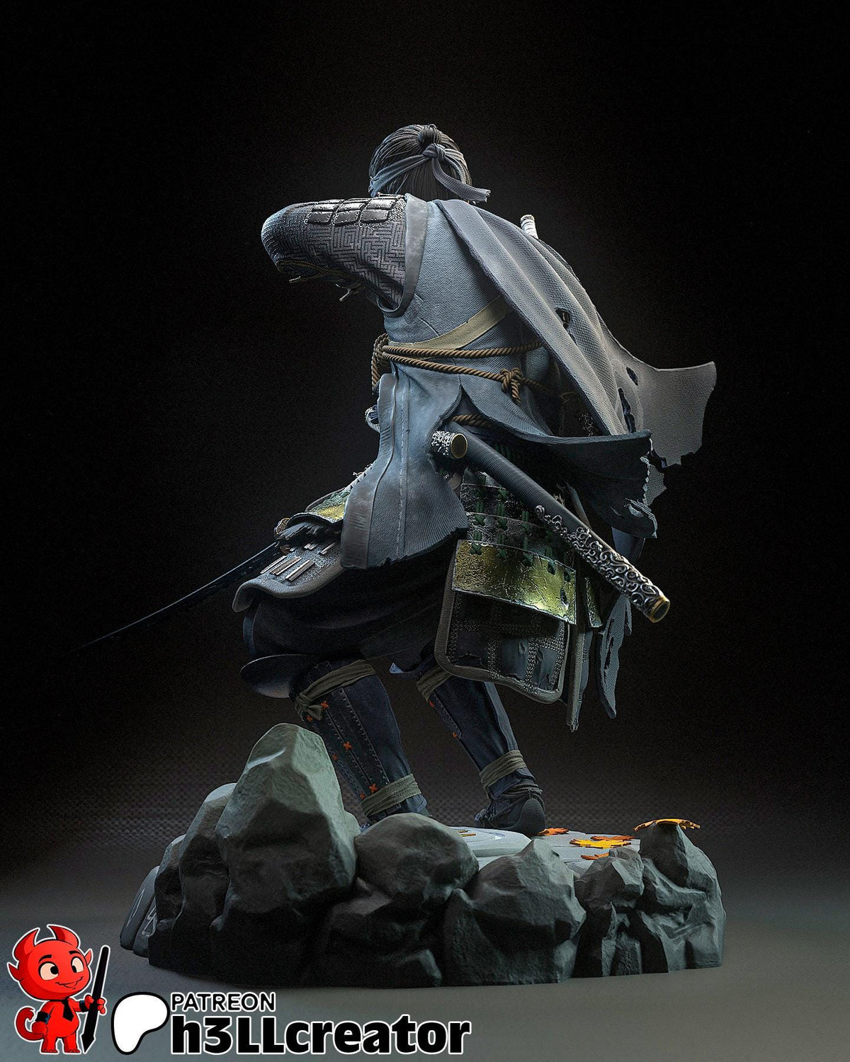Jin Sakai Ghost of Tsushima Figure - 3D printed miniature detail view