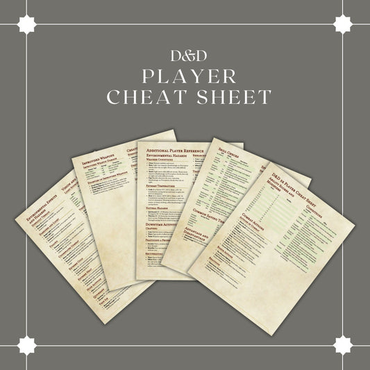 Player Cheat Sheet - digital download preview