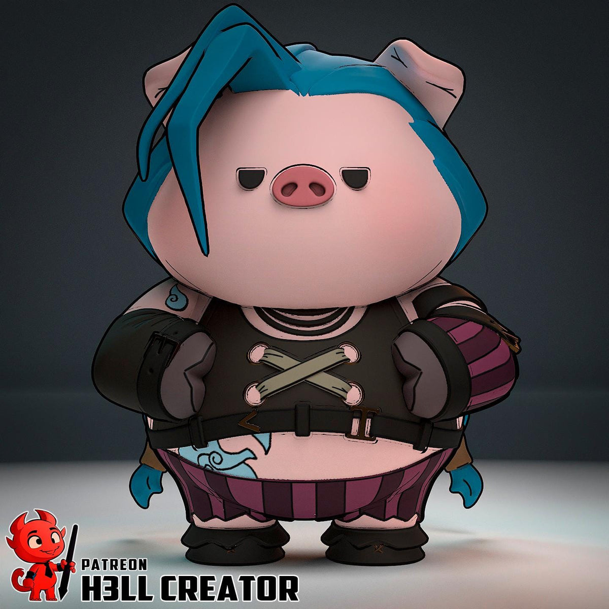 Jinx Powder Chibi Figure - League of Legends - resin miniature view 5