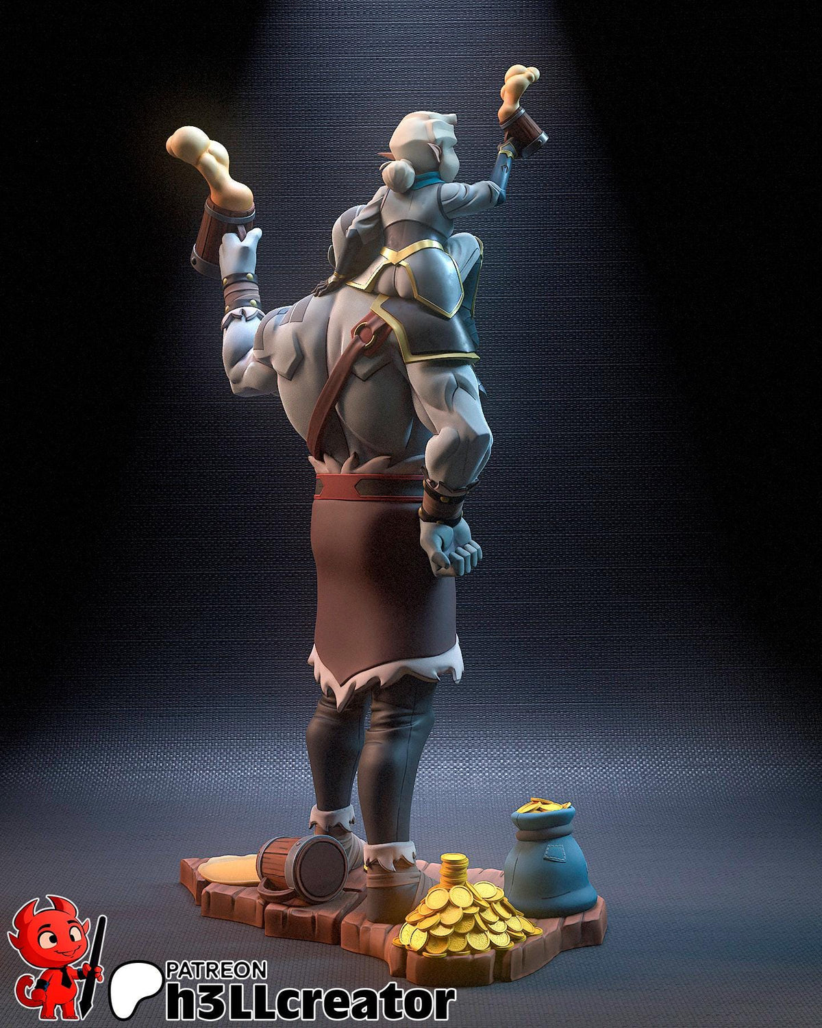 Grog and Pike The Legend of Vox Machina Figure - 3D printed miniature detail view