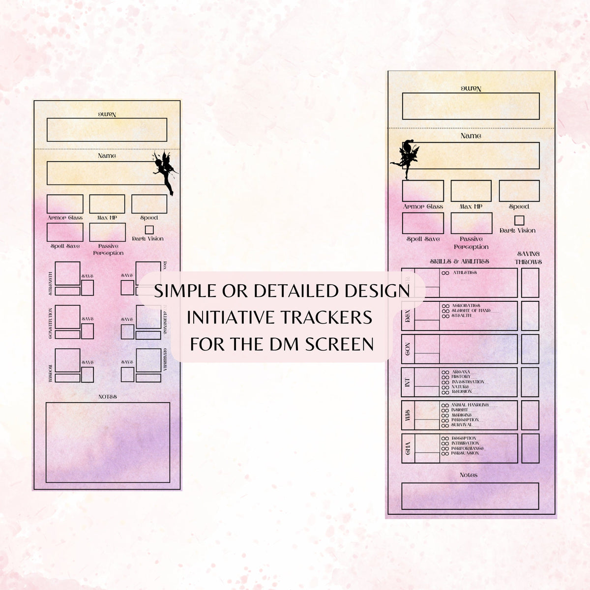 Fillable Initiative Tracker Cards - printable tabletop RPG resource preview