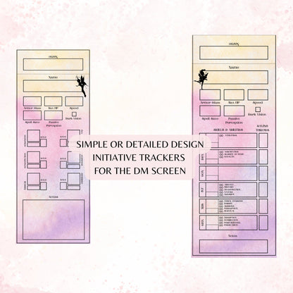 Fillable Initiative Tracker Cards - printable tabletop RPG resource preview