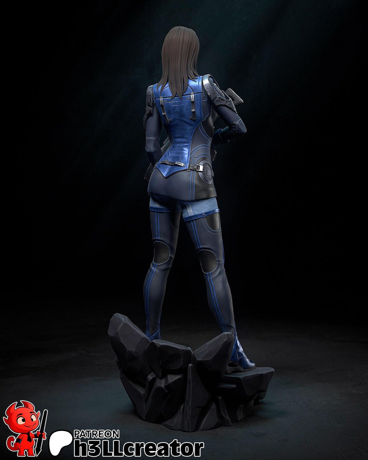 Ashley Williams Figure - Mass Effect - 3D printed miniature detail view