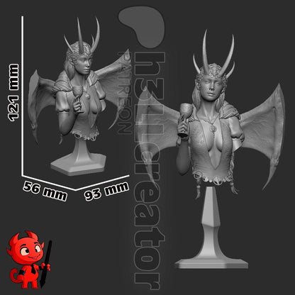 Mizora Bust - Baldur's Gate 3 - paintable tabletop miniature product view