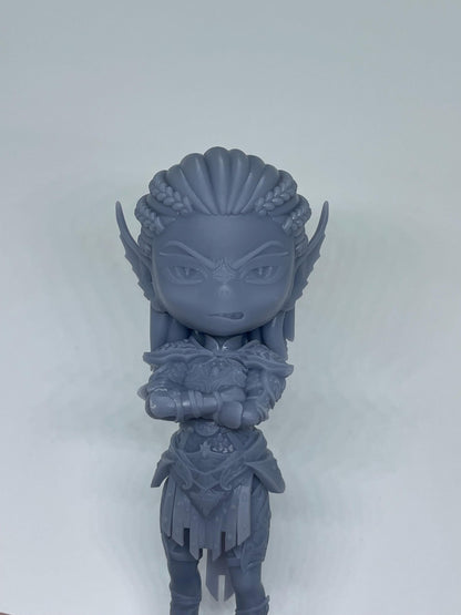 Lae'zel Chibi Figure - Baldur's Gate 3 - paintable tabletop miniature product view