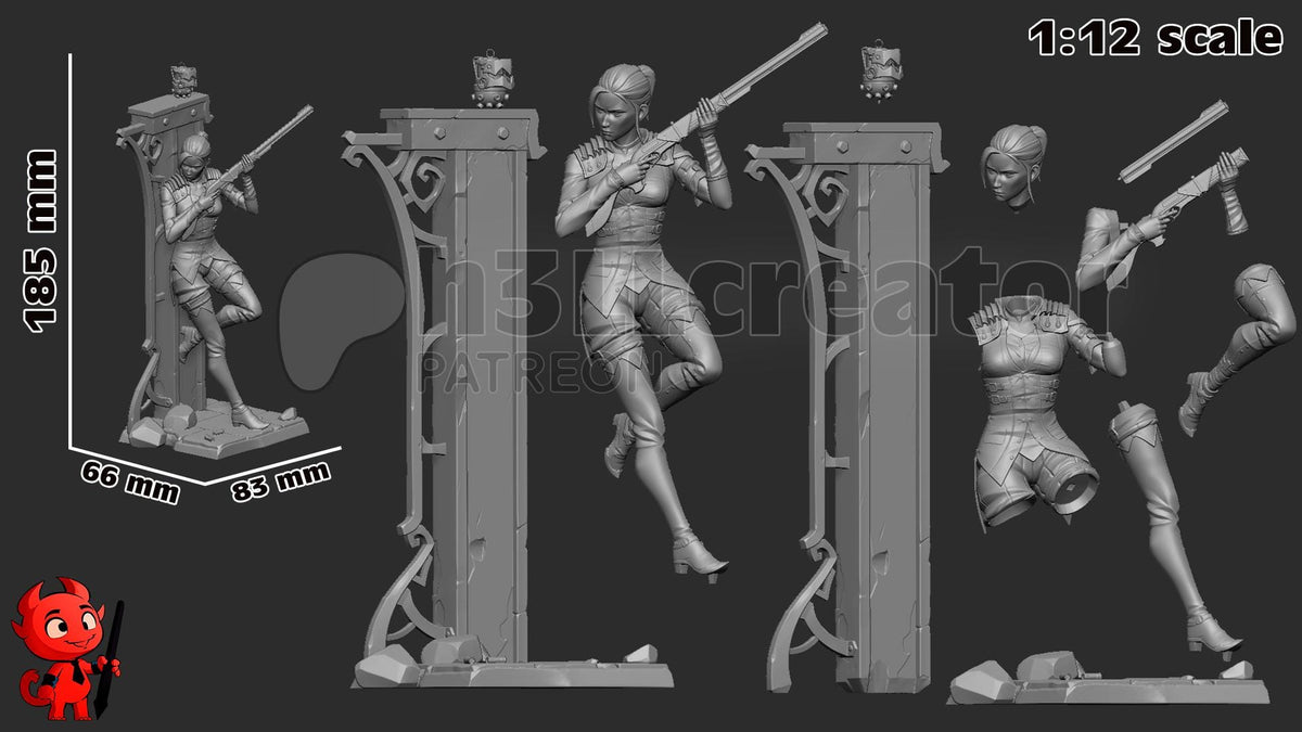 Caitlyn Figure - Arcane - resin miniature view 7