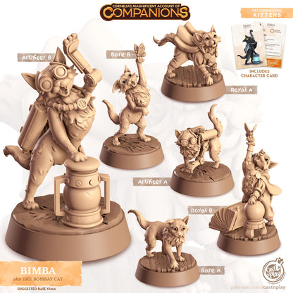 Bombay Cat Animal Companion Miniature - resin tabletop miniature front view