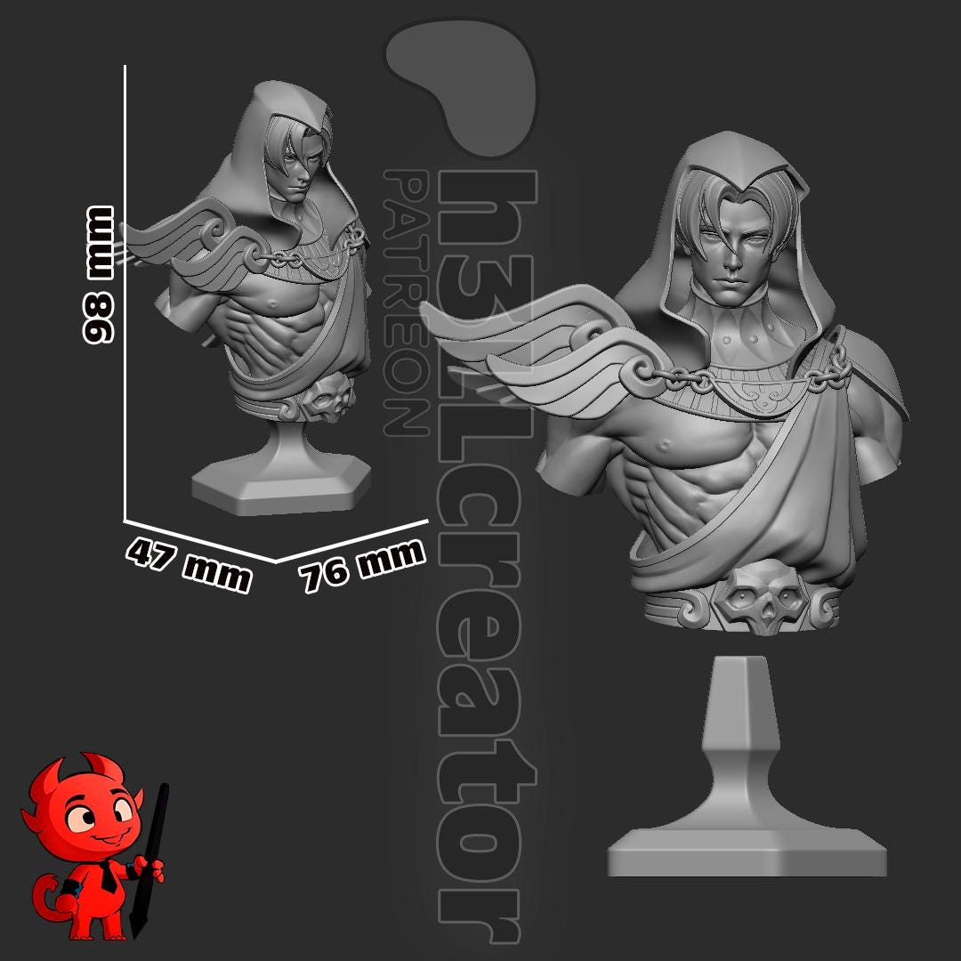 Thanatos Bust - Hades - paintable tabletop miniature product view