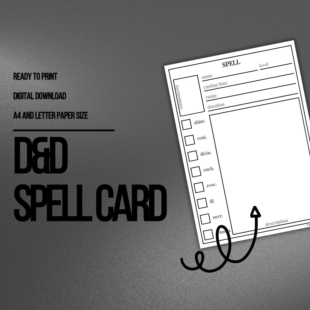 Spell Card - digital download preview