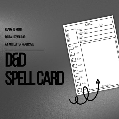 Spell Card - digital download preview