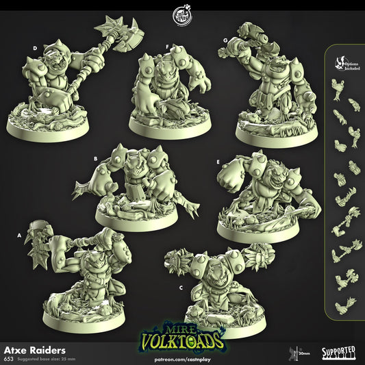 Grung Barbarian Miniature - resin tabletop miniature front view